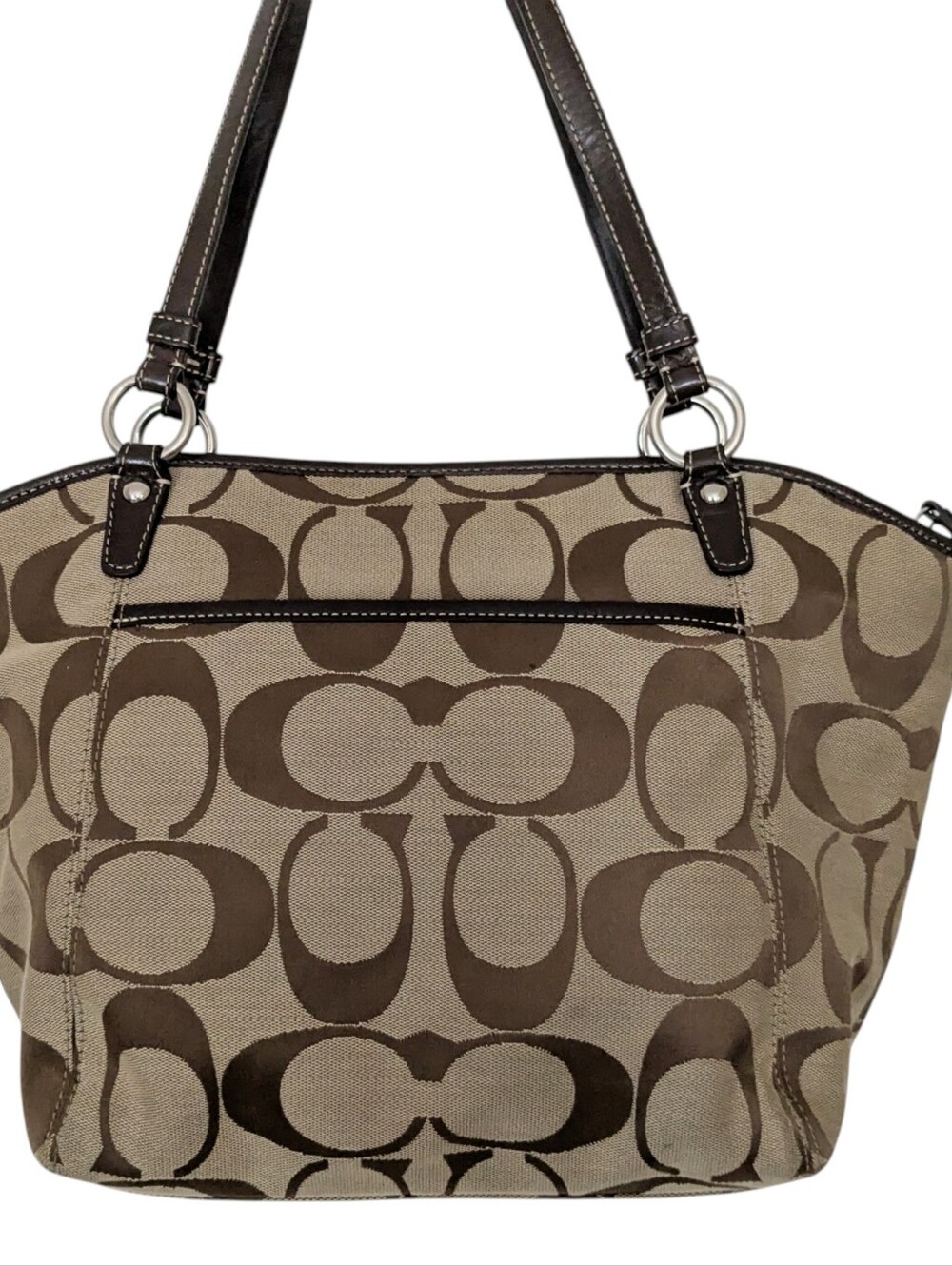 Coach Leah Signature Logo Canvas Tote - Picture 2 of 13